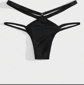 Resim Erkek Metalli Brazillian Slip İç Giyim Siyah 