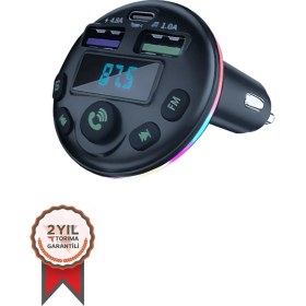 Resim Torima Transmitter Şarj Özellikli Dijital Göstergeli Bluetooth Fm 36W G14 PD Siyah 