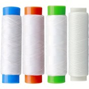 Resim FTK 4 Adet Elastik Görünmez Olta İpi, 0.2mm İnce ve Güçlü, Her Makarada 250m/273 Yarda - Şeffaf, Dayanıklı PE Malzeme, Karışık Renkler (Mavi, Turuncu, Yeşil, Beyaz) - Yem Yerleştirme ve Kanca Ayarı için Mükemmel, FTK 