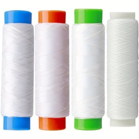 Resim FTK 4 Adet Elastik Görünmez Olta İpi, 0.2mm İnce ve Güçlü, Her Makarada 250m/273 Yarda - Şeffaf, Dayanıklı PE Malzeme, Karışık Renkler (Mavi, Turuncu, Yeşil, Beyaz) - Yem Yerleştirme ve Kanca Ayarı için Mükemmel, FTK 