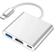 Resim Arabulalaca Multiport 4K Type-C To 3 Portlu HDMI - USB - Type-C Çevirici Adaptör Macbook Aparat A2251 