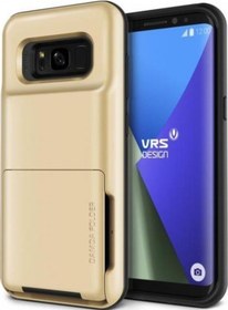Resim Vrs Design Galaxy S8 İle Uyumlu Damda Folder Kılıf Shine Gold Gold 