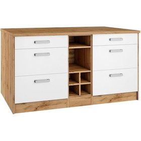 Resim Okeanoss Mutfak Alt Modül 6 Çekmeceli -150 Cm Atlantikçam-tezgah Dahil-çok Amaçlı Dolap-alt Modül Atlantik Çam 