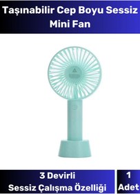 Resim Floranova Premium Üretim Taşınabilir Usb Şarjlı 3 Kademeli Sessiz Mini Fan Pervaneli Soğutucu Küçük Vantilatör 