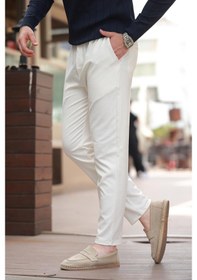 Resim Madmext Beyaz Relaxed Erkek Pantolon 6510 