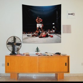 Resim Muhammed Ali And Sonny Liston Usa 1965 Duvar Örtüsü - 90 cm x 90 cm 