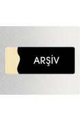 Resim zafrakreklam Ofis Departman Kapı İsimliği, 26X10Cm ARŞİV - SİYAH & KAYIN 