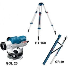Resim Bosch Gol 20 D+Bt 160 Tripod+Gr 500 Mira 100 Metre Optik Nivelman 