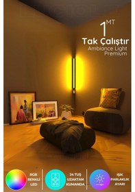 Resim Led Abajur Aplik Gece Lambası Rgb Lambader 16 Renkli Uzaktan Kumandalı Işık 4 Animasyonlu Dipsiz100d 