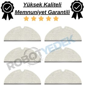 Resim Roborock S5 Max Uyumlu Yüksek Kaliteli 6 Adet Mop-Tam Yüzey Mikrofiber 