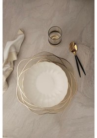 Resim Kütahya Porselen Bone Luz Altın File Çorba Kasesi 15cm 4 Lü Çok Renkli 