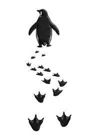 Resim Erkek Nihilist Penguen Temalı Oversize Kapüşonlu Sweatshirt - Beyaz Beyaz 