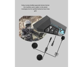 Resim Alvo Store Buğz Motosiklet Kask Kulaklığı Bluetooth 5.0 Gürültü Önleme ve Hızlı Bağlantı 