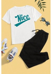 Resim Çocuk Nice Panda Alt - Üst Eşofman Takımı Beyaz 