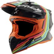 Resim Axor Xcross 2X E Full Face Kask Gri - Parlak Siyah 