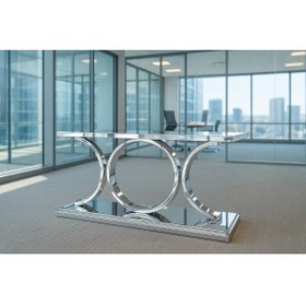 Resim TRİDENT METAL TASARIM Süper Ayna Paslanmaz Toplantı Masası 