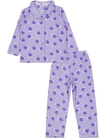 Resim Civil Girls Kalp Desenli 10-13 Yaş Pijama Takımı - Lila - Lila / 11-12 Yaş 