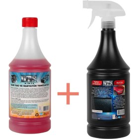 Resim Dtx Kimya Oto Kalorifer ve Petek Temizleme Sıvısı Yağ Sök. 1 Litre & Yağmur Su Kaydırıcı, Hızlı Cila 1lt 