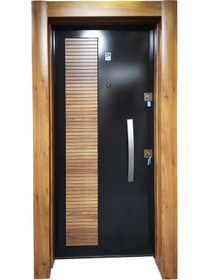 Resim Çelik Kapı Modelleri Ahşap Kaplama Kabartmalı Daire Kapısı Sağ 2 