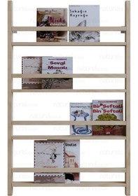 Resim Duvar Kitaplığı Masif Ahşap Montessori Duvar Kitaplık Ahşap 