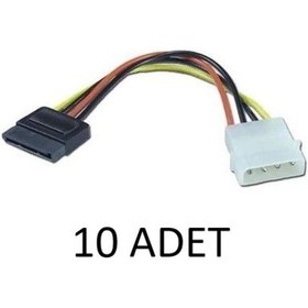 Resim 10 Adet 15cm Sata Power Kablo Hdd Güç Kablosu Sata Molex Çevirici 