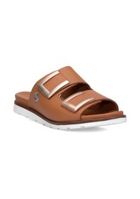 Resim Mammamia D25yt-1235 Kadın Hakiki Deri Düz Terlik Taba Taba 