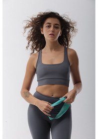 Resim Playsportswear Micro Polyester Gri Toparlayıcı Sporcu Bra Gri 