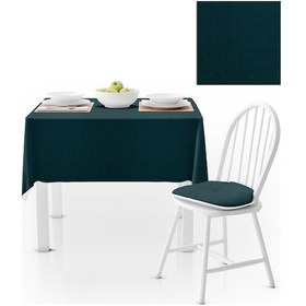 Resim Petrol Düz Renk Petek Dokuma Masa Örtüsü 120x140 
