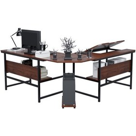 Resim 300-c Ceviz L Bilgisayar Ve Çizim Masası Ceviz 