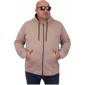 Resim Mocgrande Büyük Beden Unisex Kapüşonlu 3Ip Sweat 11701 Toprak-Toprak 