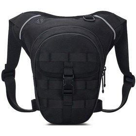 Resim Erkek Ve Kadınlar İçin Su Geçirmez Motosiklet Bacak Çantası - Büyük Kapasiteli, Ayarlanabilir, Reflektif Şeritli, Çok Amaçlı Siyah Siyah 