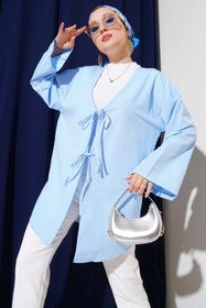 Resim VOLT CLOTHİNG Çift Bağcıklı Poplin Kimono 