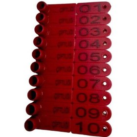 Resim 50 Adet Kırmızı Renk Parmak Küpe Fry Tag Küçükbaş +sokak Hayvanları Küpesi Pens Ucu Hediye 