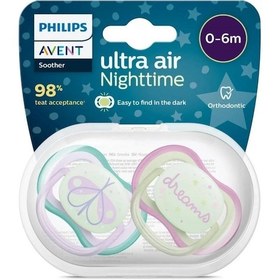 Resim Nessiworld Philips Avent Ultra Air Gece Emzik 0-6 Ay Kız 