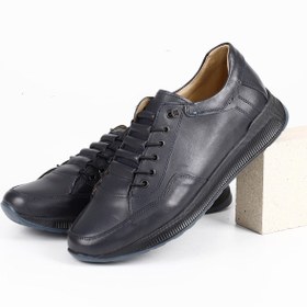 Resim LACİVERT ANTİK Gön Hakiki Deri Yuvarlak Burun Bağcıklı Günlük Erkek Sneaker 01934 