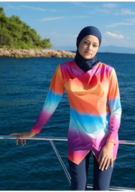 Resim Mayovera Kapalı Mayo Üstü - Renk Cümbüşü Çok Renkli 