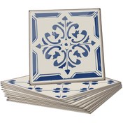 Resim 24 Parça İspanyol Portekiz Tarzı Yapışkanlı Sıçrama Koruyucu Fayans Etiketleri, Boyut 10*10cm x 15*15cm, Banyo ve Mutfak için Uygun Vinil Su Geçirmez Çıkarılabilir Karolar 