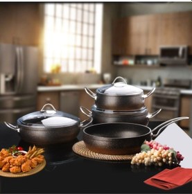 Resim Nil Granit 7 Parça Güveç Tencere Seti Kapaklı Fırına Girebilme Ö 