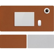 Resim Cbtx ZD02 Çift Taraflı Büyük PU Deri Klavye Mouse Pad 90 x 40 CM Sarı/Gri 