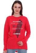 Resim Jeton Collection Yumoş Baskılı Ve Yrtmaçlı Uzun Kol Bluz 