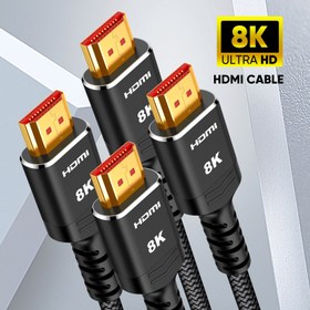 Resim 2'li Paket 8K 10K HDTV Kablosu 100.58cm/201.17cm/3.05 metre, 48Gbps Yüksek Hızlı HDTV 2.1 Naylon Örgülü İnce Kablo, 8K@60Hz, 4K@120Hz, 144Hz, HDCP 2.2&2.3, eARC, Dinamik HDR, DTS:X, RTX 3090, Roku TV/HDTV/PS5/Blu-ray Uyumlu 