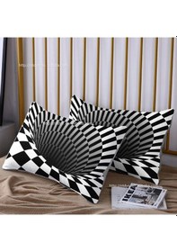 Resim Kurt Çift Kişilik Nevresim Takımı Pamuk Saten 240 260 Cm Siyah Beyaz 