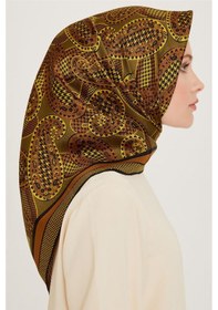 Resim Armine Etnik Desenli Twill Saf İpek Eşarp 9208d 19 Çok Renkli 