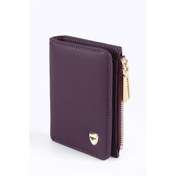 Resim Septwolves Kardelen Hakiki Deri Kadın Kartlık Ve Cüzdan Mürdüm 