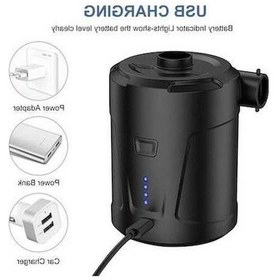 Resim Fortunelane Taşınabilir Kablosuz Hava Pompa - Çadır, Hava Yatağı, Yüzme Halka İçin Şişirme Siyah 