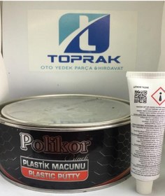 Resim Plastik Macun 1000 Gr Polikor Siyah Oto Kaporta Tampon Tamiri 