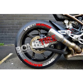 Resim Motosiklet Lastik Yazısı 4 Adet 2.5 Cm 3d Oto Lastik Yazısı Sticker Arma Şerit Yapıştırıcısız 