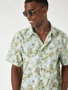 Resim Kısa Kollu Gömlek Çiçek Desenli 