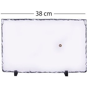 Resim Kişiye Özel Besmele Tasarımlı Doğal Taş Masa Saati 25x38 Cm İsim Yazılı Dekoratif Saat Çok Renkli 