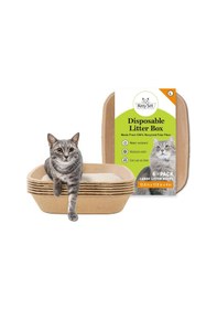 Resim Sift 6'lı Paket Tek Kullanımlık Kedi Kumu Kutusu, Sürdürülebilir, Temiz - Büyük, 6'lı Paket 